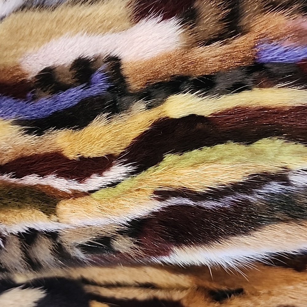 RARE- Mink Fur Multicolour Jacket -vintage - Picture 12 of 13